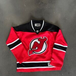 Reebok Red and Black Hockey Jersey with Devils Crest